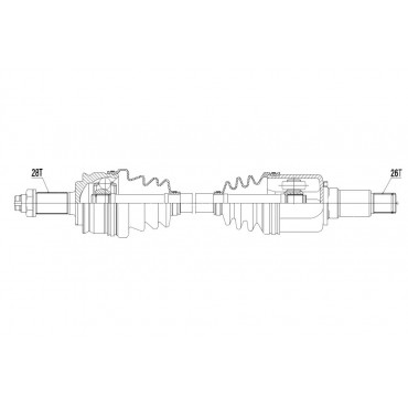 Cardan Arbre de transmission Avant Gauche pour SUZUKI GRAND VITARA II 4410265J00